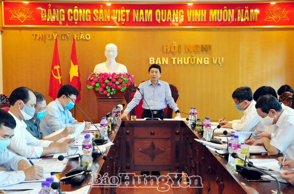 Kiểm tra việc lãnh đạo, chỉ đạo, triển khai thực hiện công tác tổ chức đại hội đảng bộ các cấp nhiệm kỳ 2020 – 2025 tại thị xã Mỹ Hào